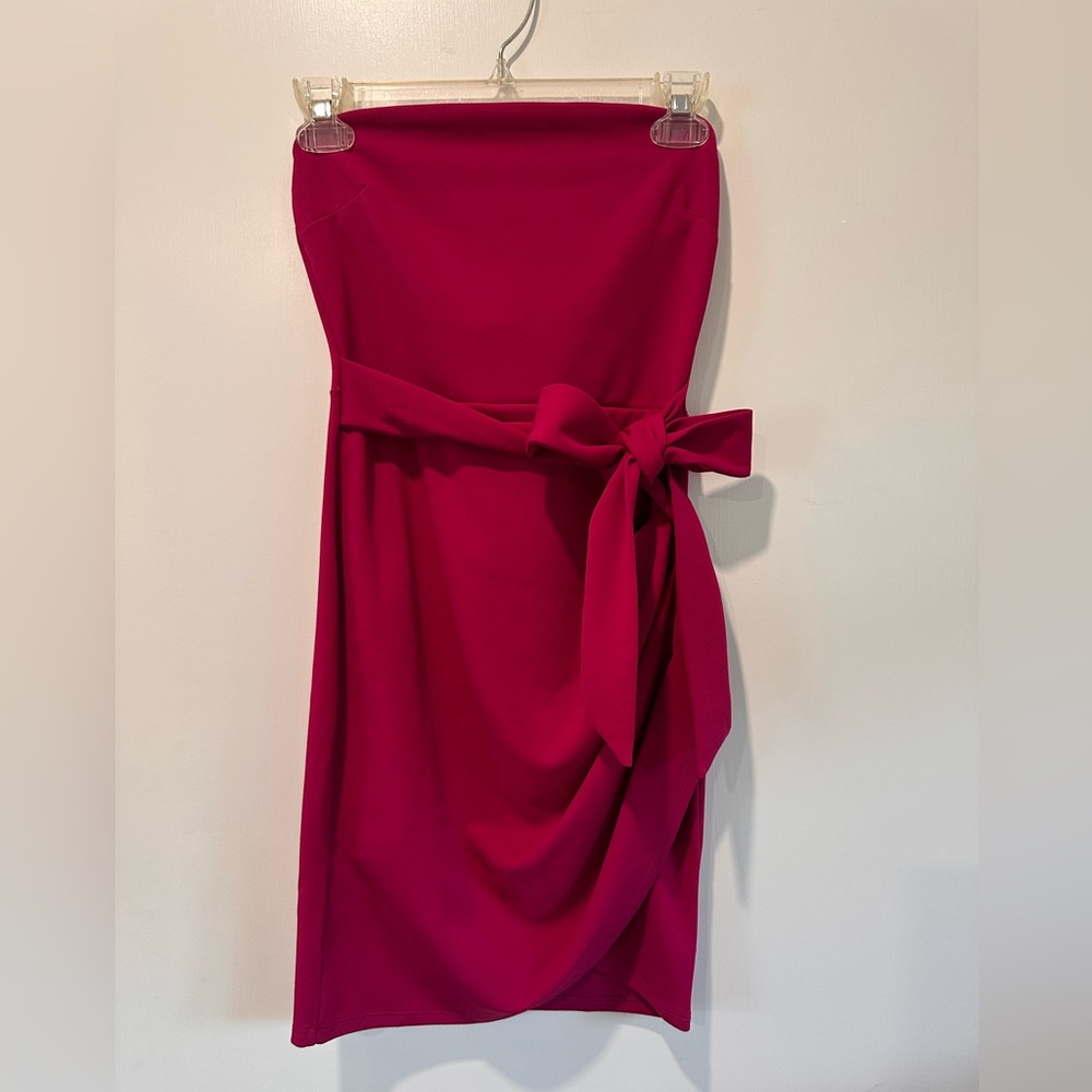 Fashion Nova Strapless Fuchsia Dress